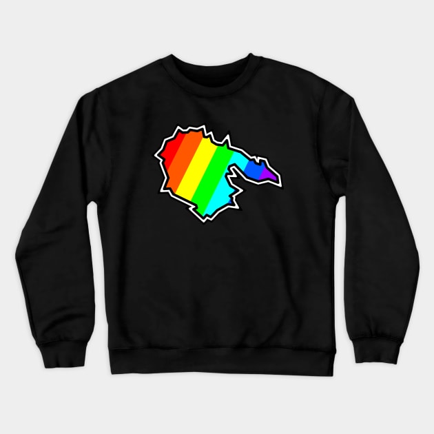 Hornby Island in Colourful Bright Rainbow Colours - Gulf Islands Gift - Hornby Island Crewneck Sweatshirt by Bleeding Red Paint
